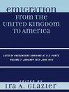 Emigration from the United Kingdom to America, Volume 7 January 1873-June 1873
